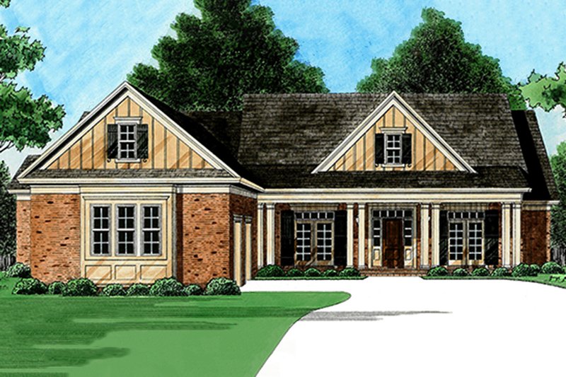 Home Plan - Exterior - Front Elevation 4 for Country House Plan #1054-28 - 4 bed, 4.5 bath