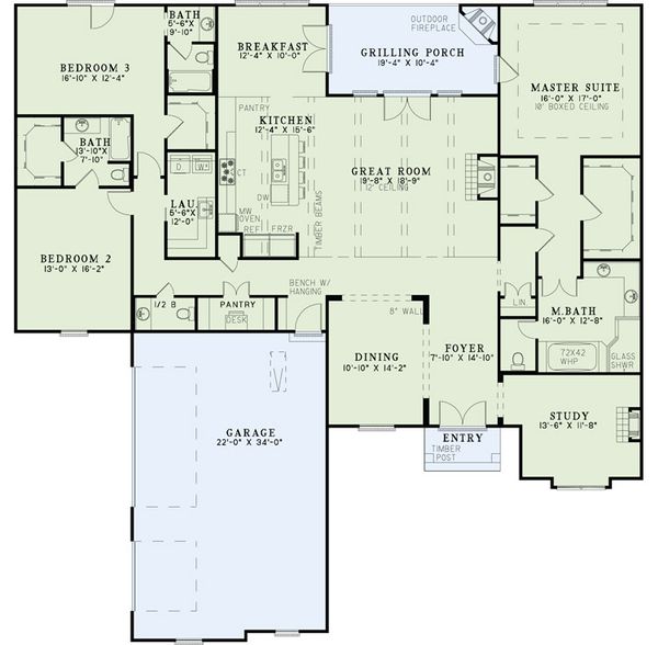 Dream House Plan - European Floor Plan - Main Floor Plan #17-2501