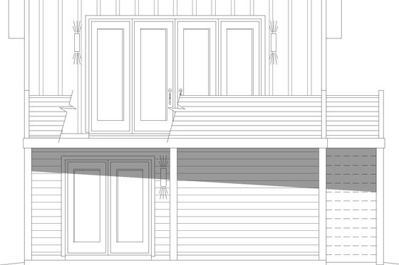 Exterior - Front Elevation 3 for Contemporary House Plan #932-648, 1 bath