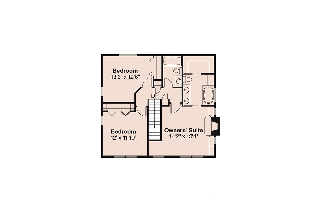 Floor Plan - Upper Floor for Traditional House Plan #124-852 - 3 bed, 2.5 bath