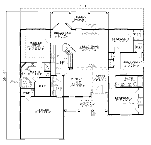 Home Plan - Traditional Floor Plan - Main Floor Plan #17-610