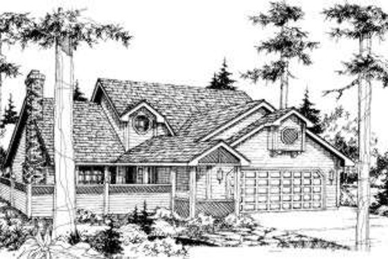 Exterior - Front Elevation for Bungalow House Plan #303-296 - 3 bed, 2.5 bath