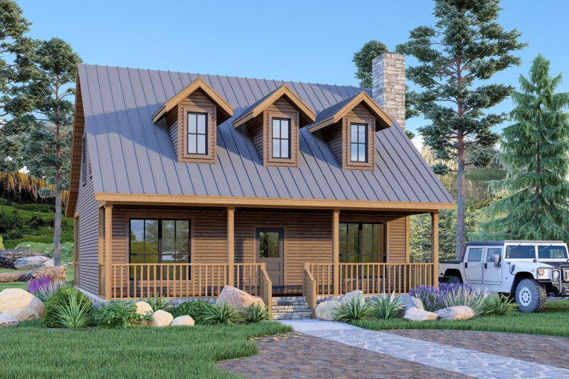 Cabin Style House Plan - 3 Beds 2 Baths 1875 Sq/Ft Plan #472-443