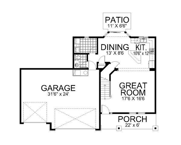 Farmhouse Floor Plan - Main Floor Plan #112-277