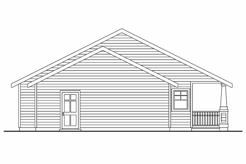Architectural House Design - Exterior - Rear Elevation for Craftsman House Plan #124-617 - 3 bed, 2 bath