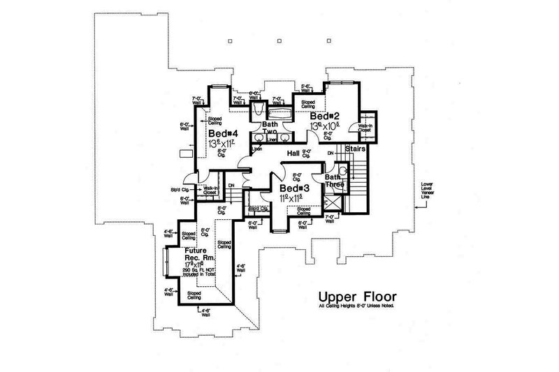 Home Plan - Floor Plan - Upper Floor for European House Plan #310-1292 - 5 bed, 4.5 bath