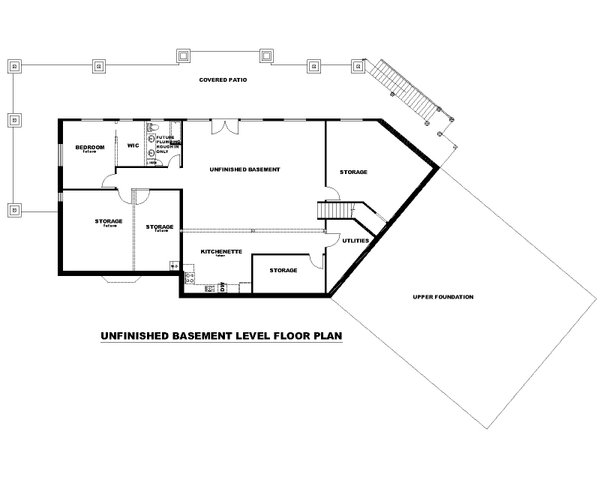 Craftsman Floor Plan - Lower Floor Plan #117-933