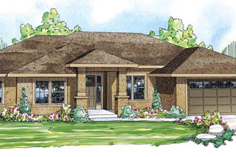 Dream House Plan - Prairie Exterior - Front Elevation Plan #124-847
