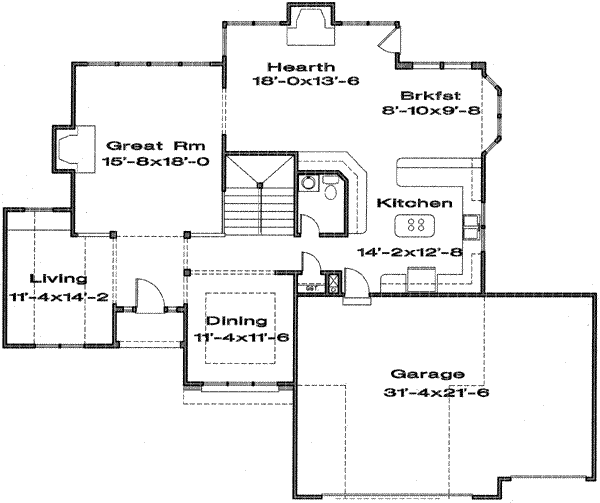 Traditional Floor Plan - Main Floor Plan #6-136