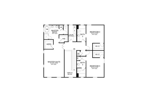 Floor Plan - Upper Floor for Traditional House Plan #1058-200 - 3 bed, 3.5 bath