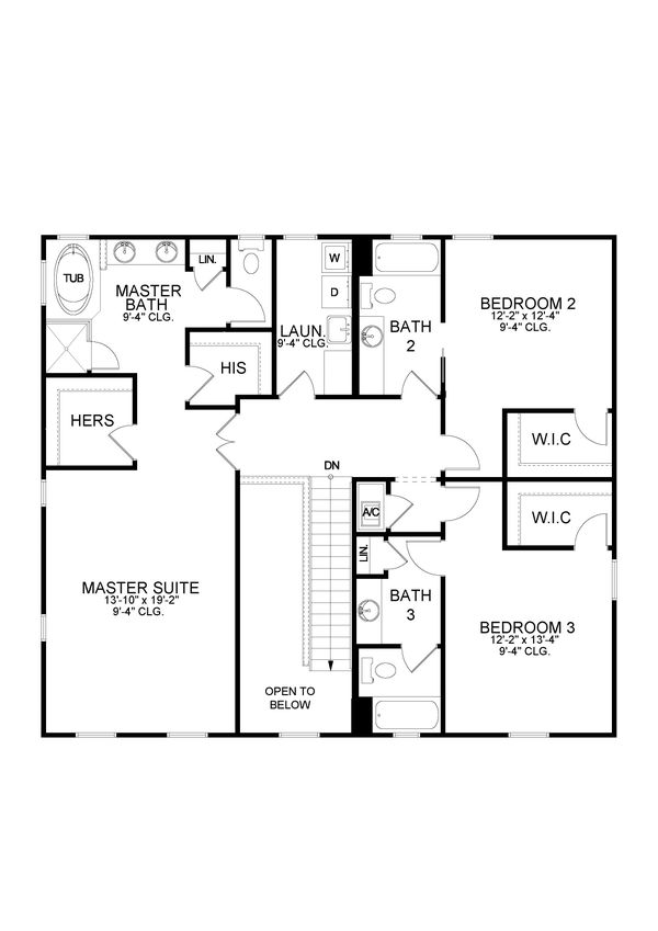 Traditional Floor Plan - Upper Floor Plan #1058-200