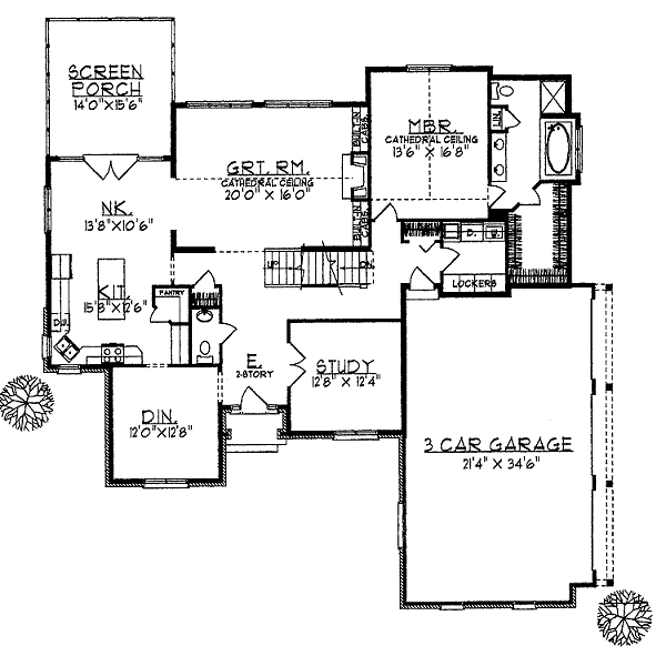 Home Plan - Traditional Floor Plan - Main Floor Plan #70-382