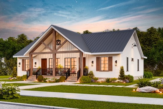 Exterior - Front Elevation 7 for Traditional House Plan #54-600 - 4 bed, 4 bath