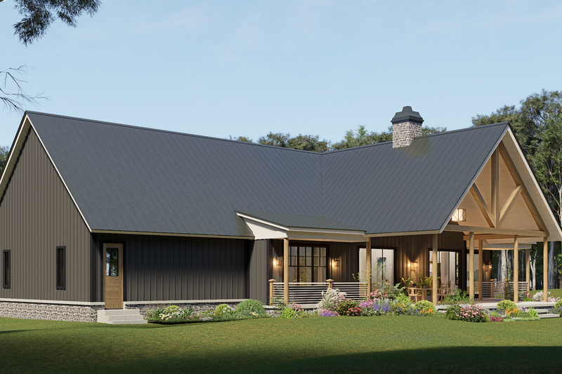 House Blueprint - Exterior - Rear Elevation for Farmhouse House Plan #54-678 - 3 bed, 3.5 bath