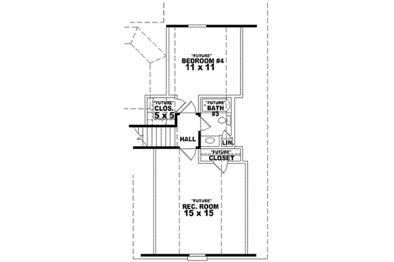 Floor Plan - Upper Floor for Traditional House Plan #81-1034 - 3 bed, 2 bath