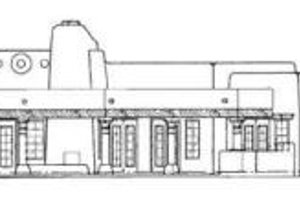 Exterior - Rear Elevation for Adobe / Southwestern House Plan #72-145 - 3 bed, 2.5 bath