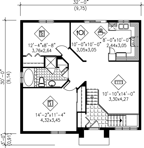 Traditional Floor Plan - Main Floor Plan #25-1212