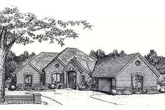 Exterior - Front Elevation for European House Plan #310-843 - 4 bed, 2.5 bath
