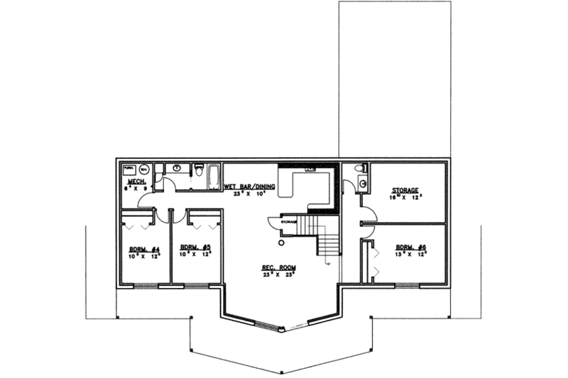 Home Plan - Floor Plan - Lower Floor for Log House Plan #117-404 - 6 bed, 3.5 bath