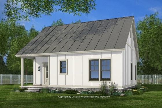 Exterior - Rear Elevation 1 for Farmhouse House Plan #51-1431 - 1 bed, 1 bath