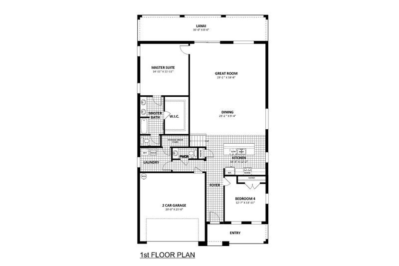 House Blueprint - Floor Plan - Main Floor for Traditional House Plan #1058-262 - 4 bed, 2.5 bath