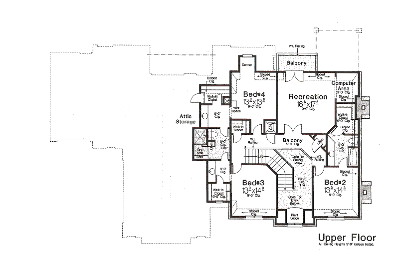 Home Plan - Floor Plan - Upper Floor for European House Plan #310-974 - 4 bed, 3.5 bath