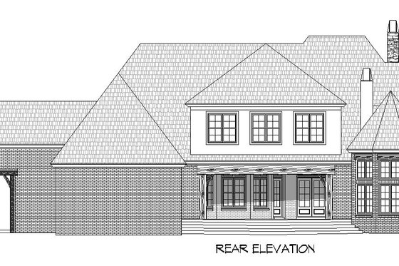 Exterior - Rear Elevation for Southern House Plan #932-879 - 5 bed, 6.5 bath