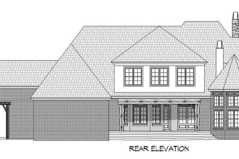 Architectural House Design - Exterior - Rear Elevation for Southern House Plan #932-879 - 5 bed, 6.5 bath