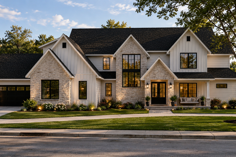 House Design - Exterior - Front Elevation 2 for Modern House Plan #1064-478 - 5 bed, 3.5 bath