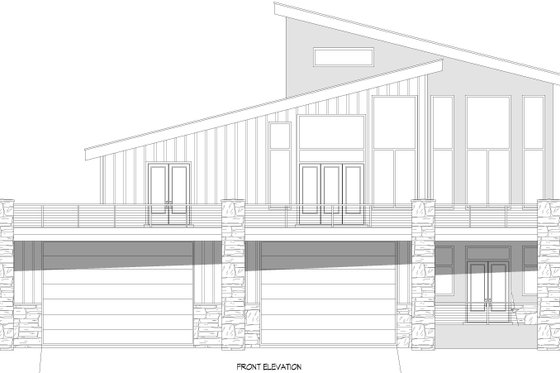 Exterior - Front Elevation 3 for Contemporary House Plan #932-988 - 2 bed, 3 bath
