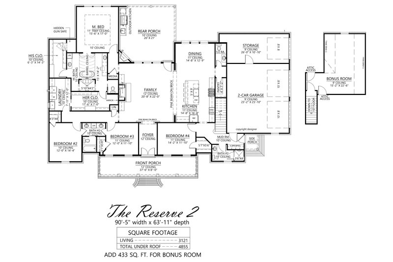 Dream House Plan - Floor Plan - Main Floor for Traditional House Plan #1074-91 - 4 bed, 3.5 bath
