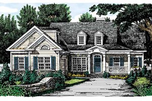 Country Exterior - Front Elevation Plan #927-721