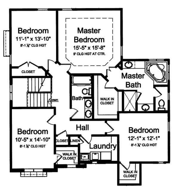 Dream House Plan - Traditional Floor Plan - Upper Floor Plan #46-802