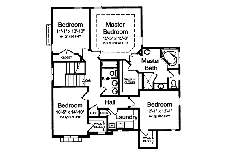 Dream House Plan - Floor Plan - Upper Floor for Traditional House Plan #46-802 - 4 bed, 2.5 bath