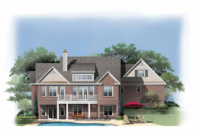 Home Plan - Exterior - Rear Elevation 1 for Traditional House Plan #929-829 - 4 bed, 3 bath