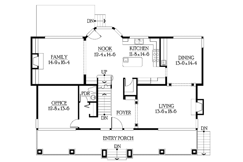 Home Plan - Floor Plan - Main Floor for Craftsman House Plan #132-465 - 5 bed, 5.5 bath