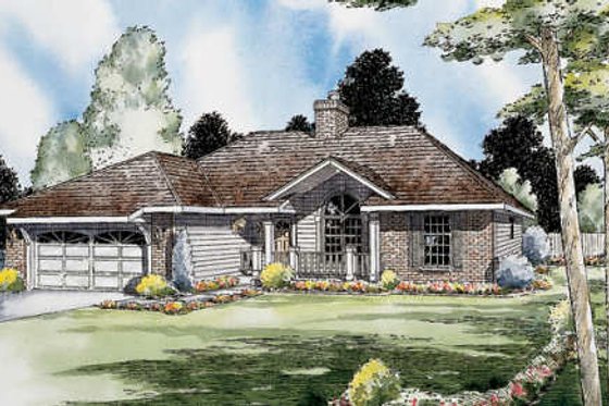 Exterior - Front Elevation for Traditional House Plan #312-323 - 3 bed, 2 bath