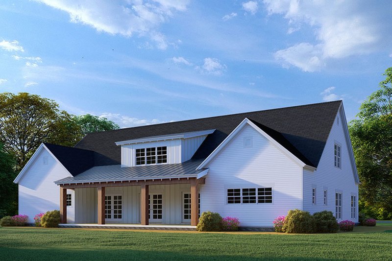 Dream House Plan - Exterior - Rear Elevation 1 for Farmhouse House Plan #923-292 - 3 bed, 3.5 bath