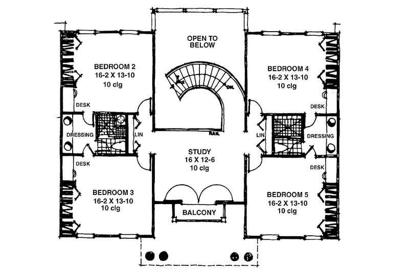 Home Plan - Floor Plan - Upper Floor for Southern House Plan #1007-57 - 5 bed, 3 bath