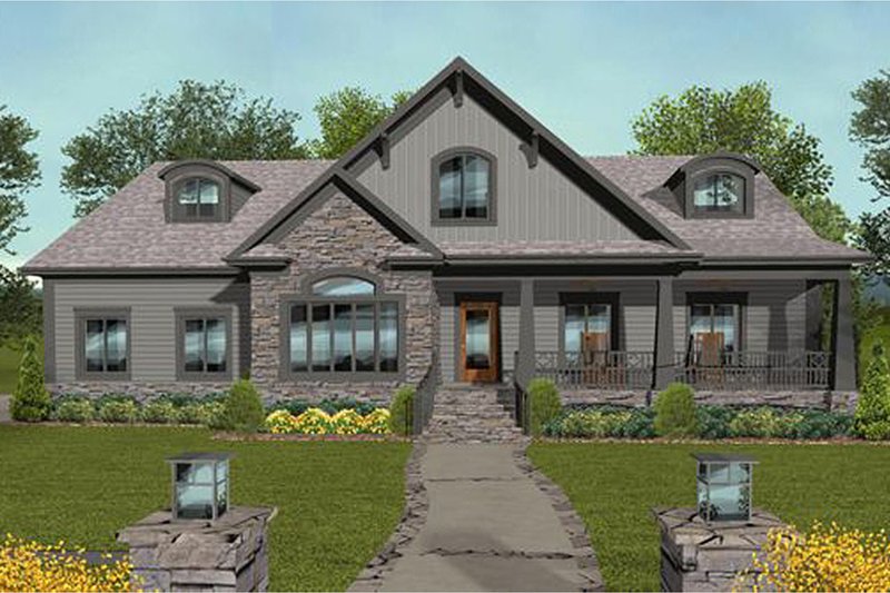 Dream House Plan - Craftsman Exterior - Front Elevation Plan #56-699