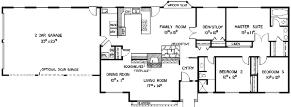 Home Plan - Adobe / Southwestern Floor Plan - Main Floor Plan #60-943