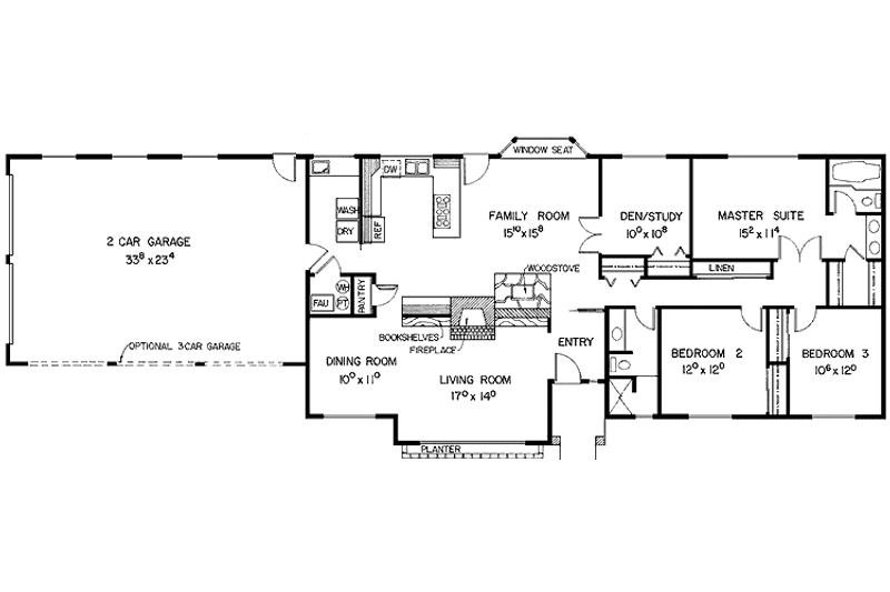 Dream House Plan - Floor Plan - Main Floor for Adobe / Southwestern House Plan #60-943 - 3 bed, 2 bath