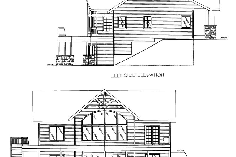 House Blueprint - Exterior - Rear Elevation for Craftsman House Plan #117-1109 - 3 bed, 2.5 bath