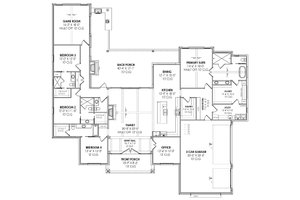 Floor Plan - Main Floor for European House Plan #1096-45 - 4 bed, 4.5 bath