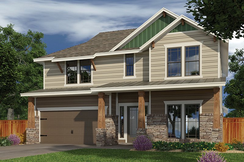 Home Plan - Exterior - Front Elevation 4 for Craftsman House Plan #472-437 - 4 bed, 2.5 bath