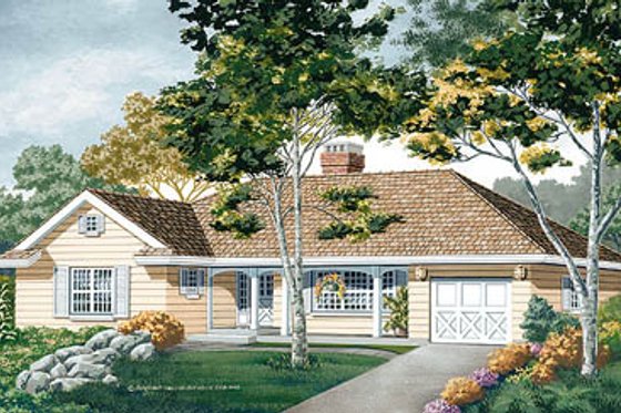 Exterior - Front Elevation for Traditional House Plan #47-147 - 3 bed, 2 bath