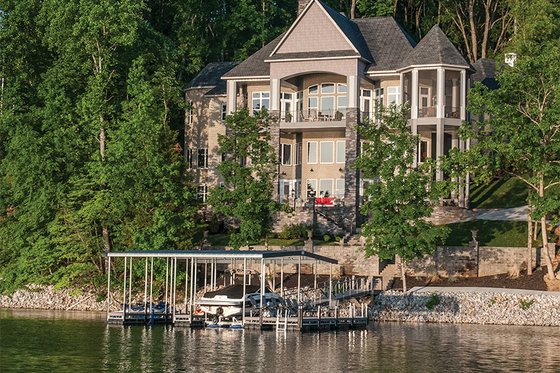 Exterior - Rear Elevation for European House Plan #929-896 - 5 bed, 5.5 bath