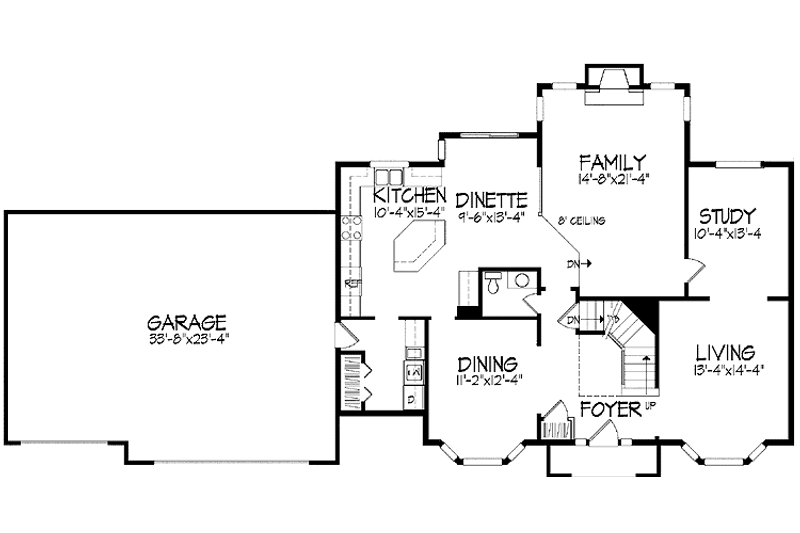 Home Plan - Floor Plan - Main Floor for Traditional House Plan #51-917 - 4 bed, 2.5 bath
