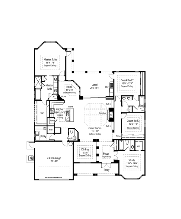 House Design - Country Floor Plan - Main Floor Plan #938-49