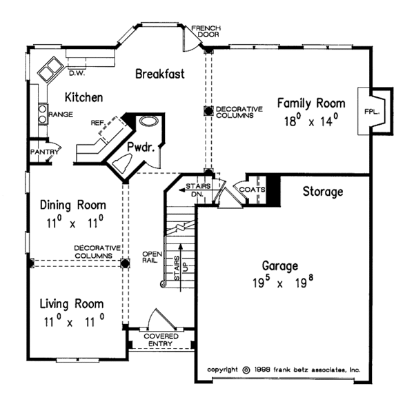 Home Plan - Colonial Floor Plan - Main Floor Plan #927-389